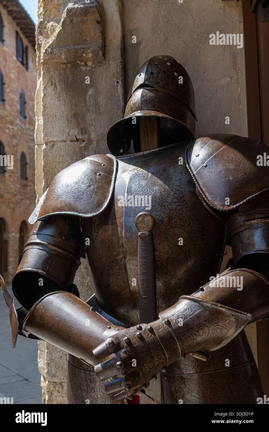 Suit of armor, San Gimagnano, Tuscany, Italy Stock Photo