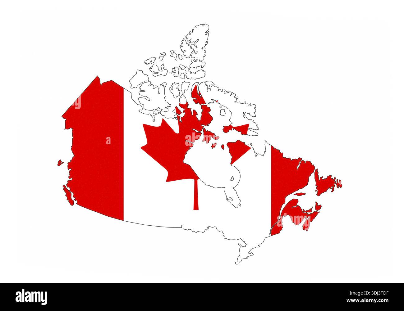 Canada country flag map shape national symbol Stock Photo - Alamy