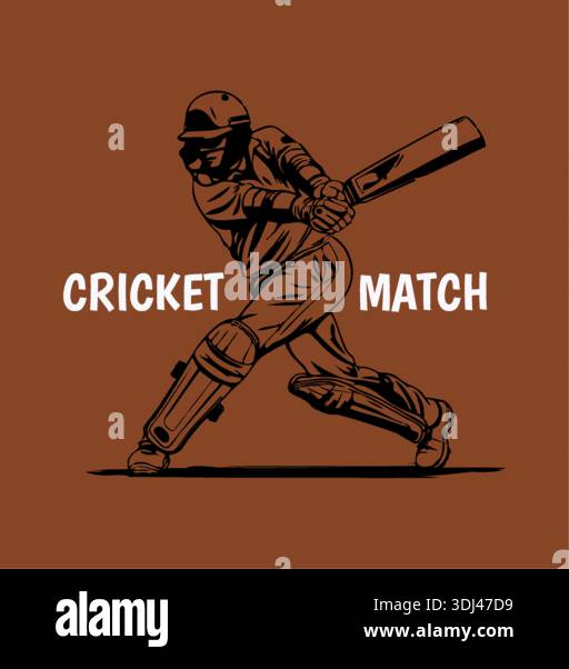 A vector illustration for a cricket match design. Stock Vector