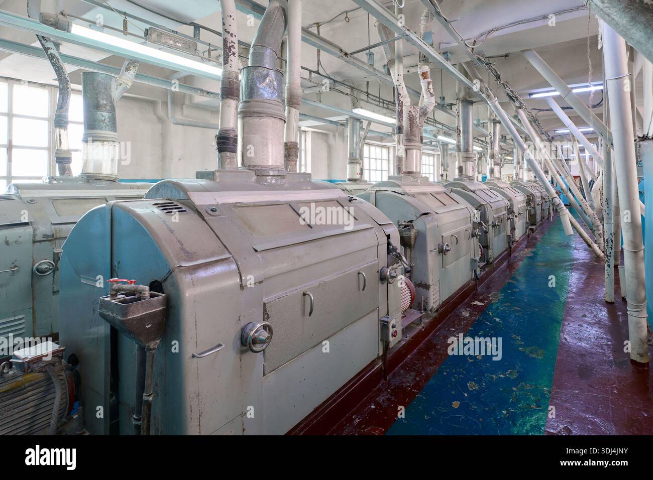 Processing Mill Flour milling machinery in a modern roller mill facility for grain ...