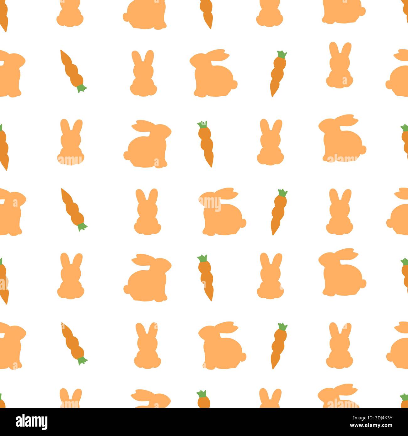 Easter carrots and bunny seamless fabric design pattern Stock Vector