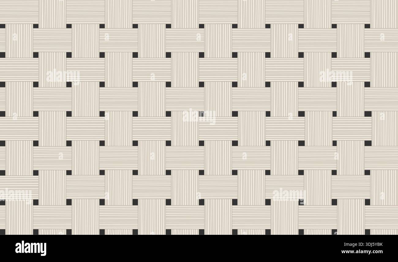 A professional seamless vector pattern featuring a classic basketweave or rattan texture. Stock Vector