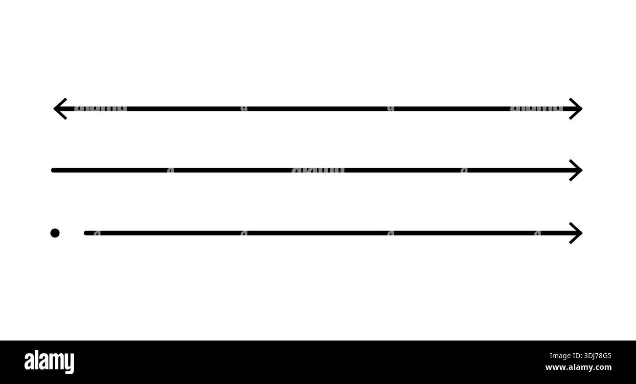 Set of long, straight arrows. Stock Vector