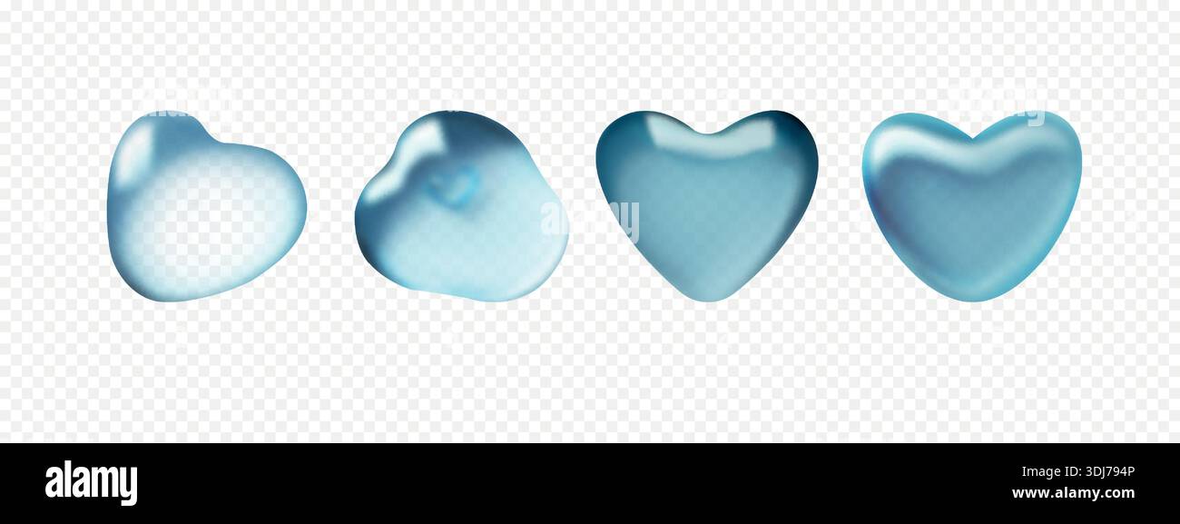 3d transparent water drops. Stock Vector