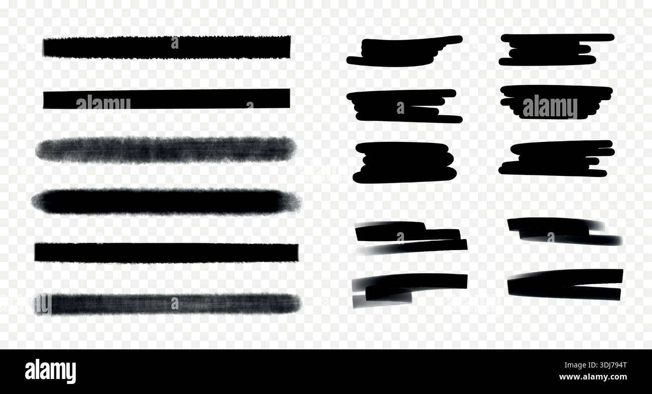Marker and brush strokes. Stock Vector