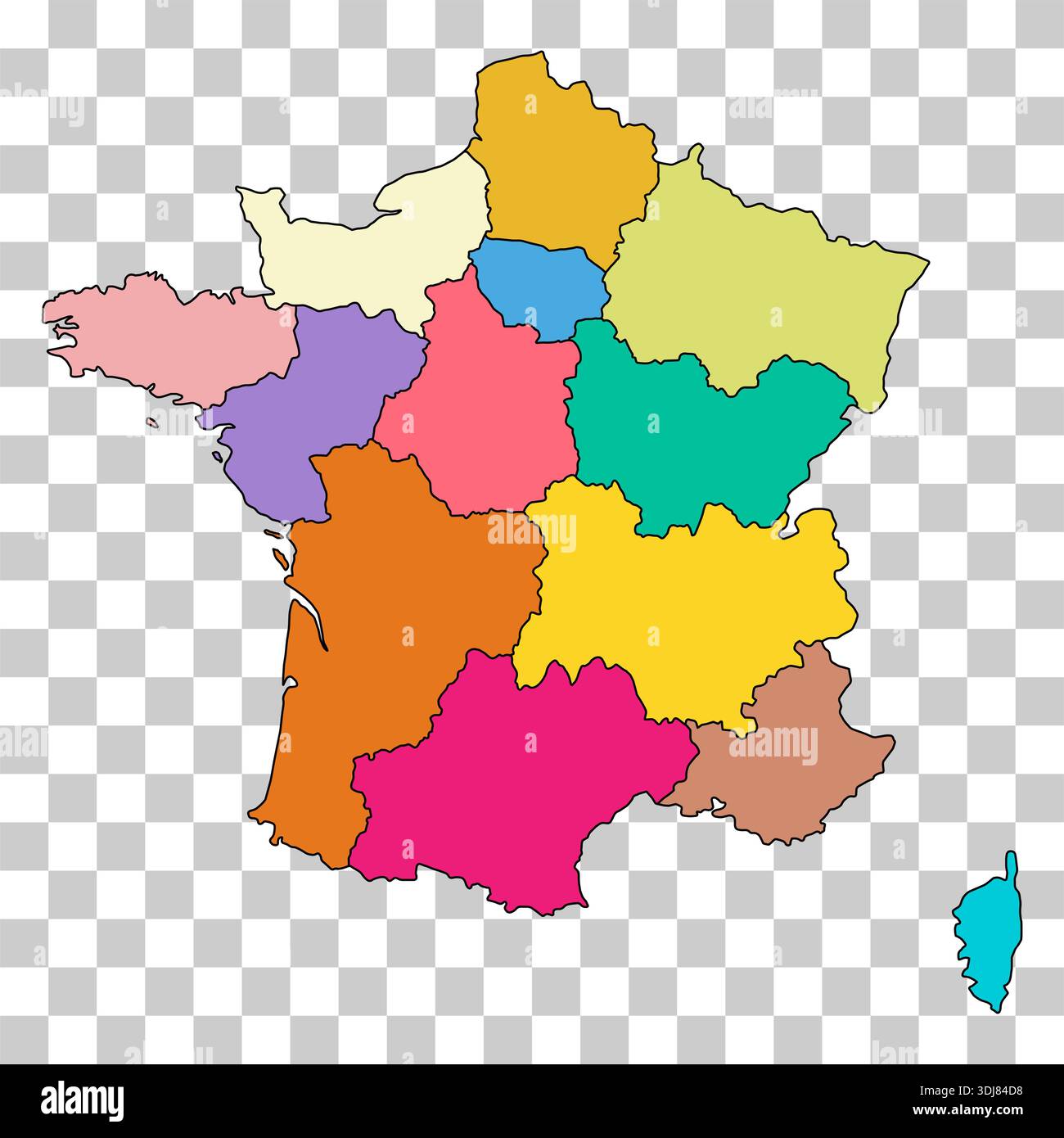 France regions map symbol shape, travel web flat concept icon symbol ...