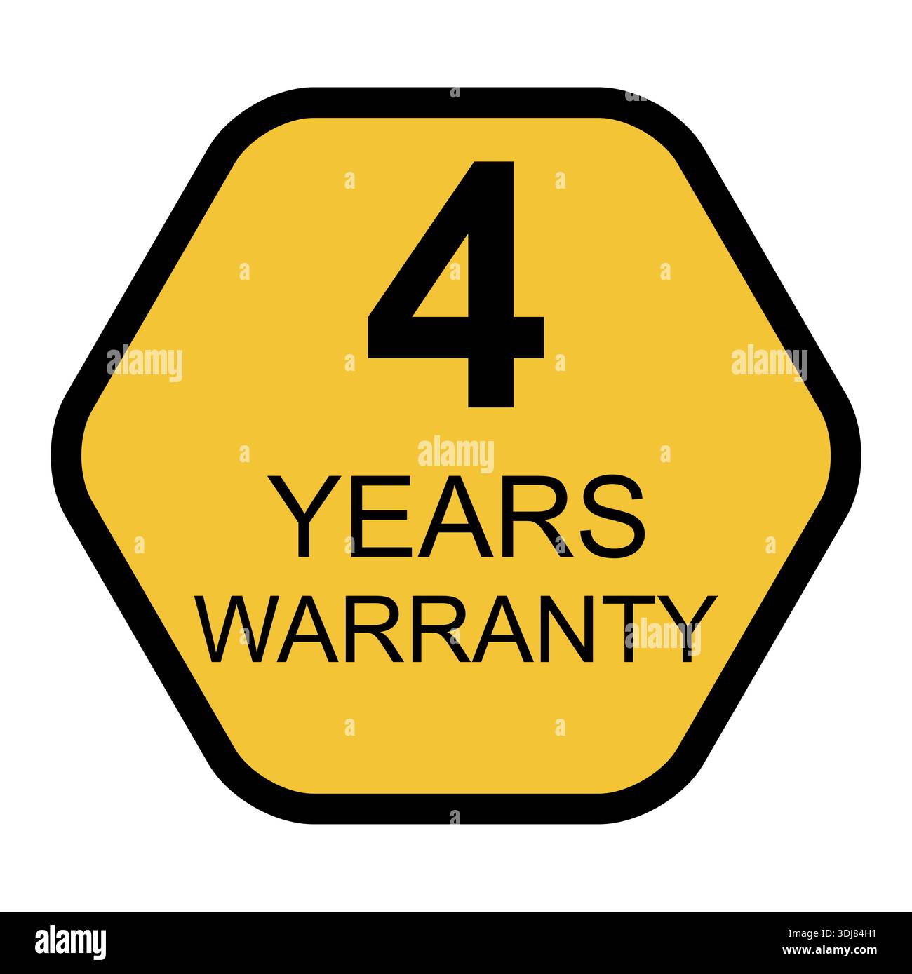 Four years warranty icon, badge seal guarantee certificate customer ...