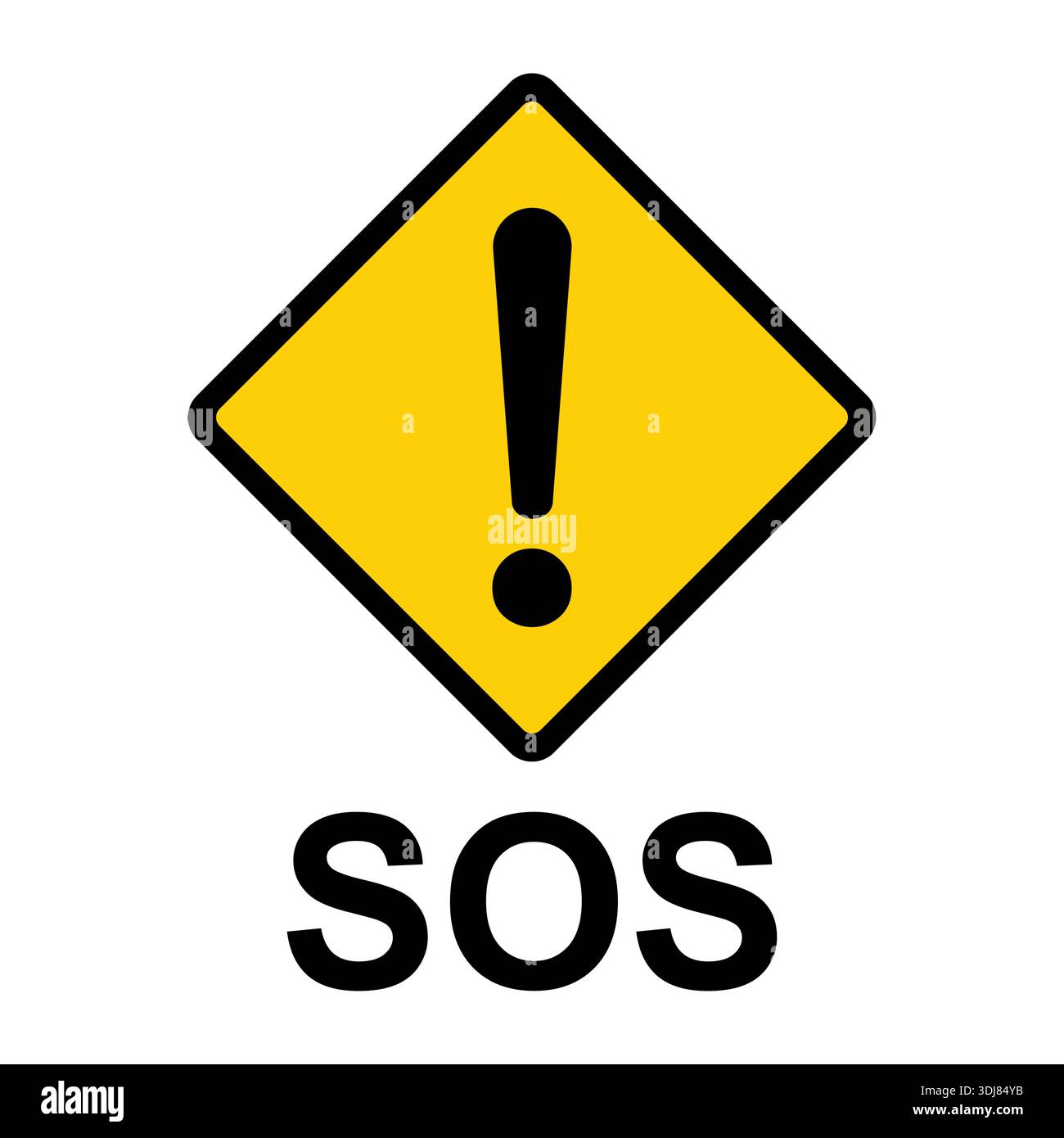 SOS help icon, safety support alert flat design, save vector ...