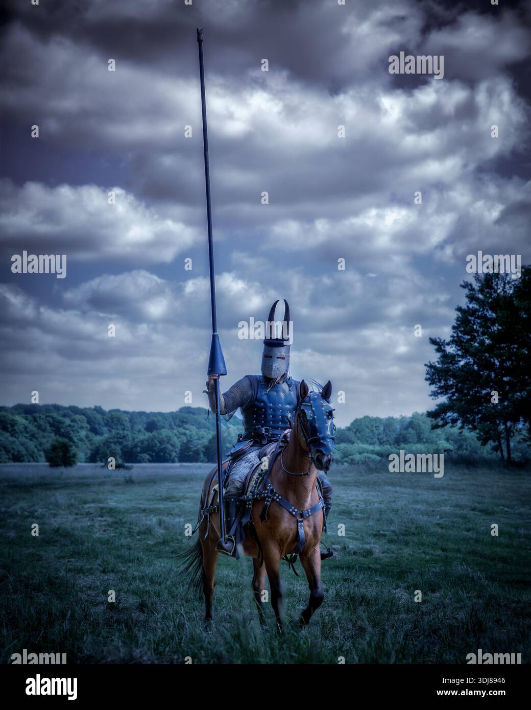 A mounted knight, Esrum, Denmark Stock Photo