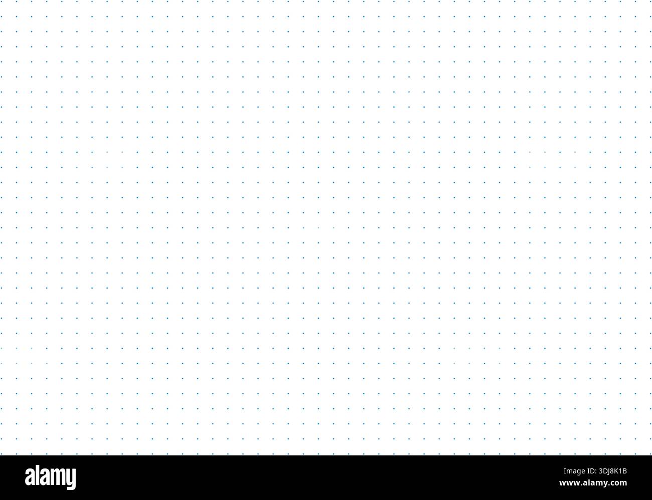 Simple blue dotted background. Bullet journal pattern texture. Dotted squared grid graph paper for notebooks template. Design printable graphic sheets Stock Vector