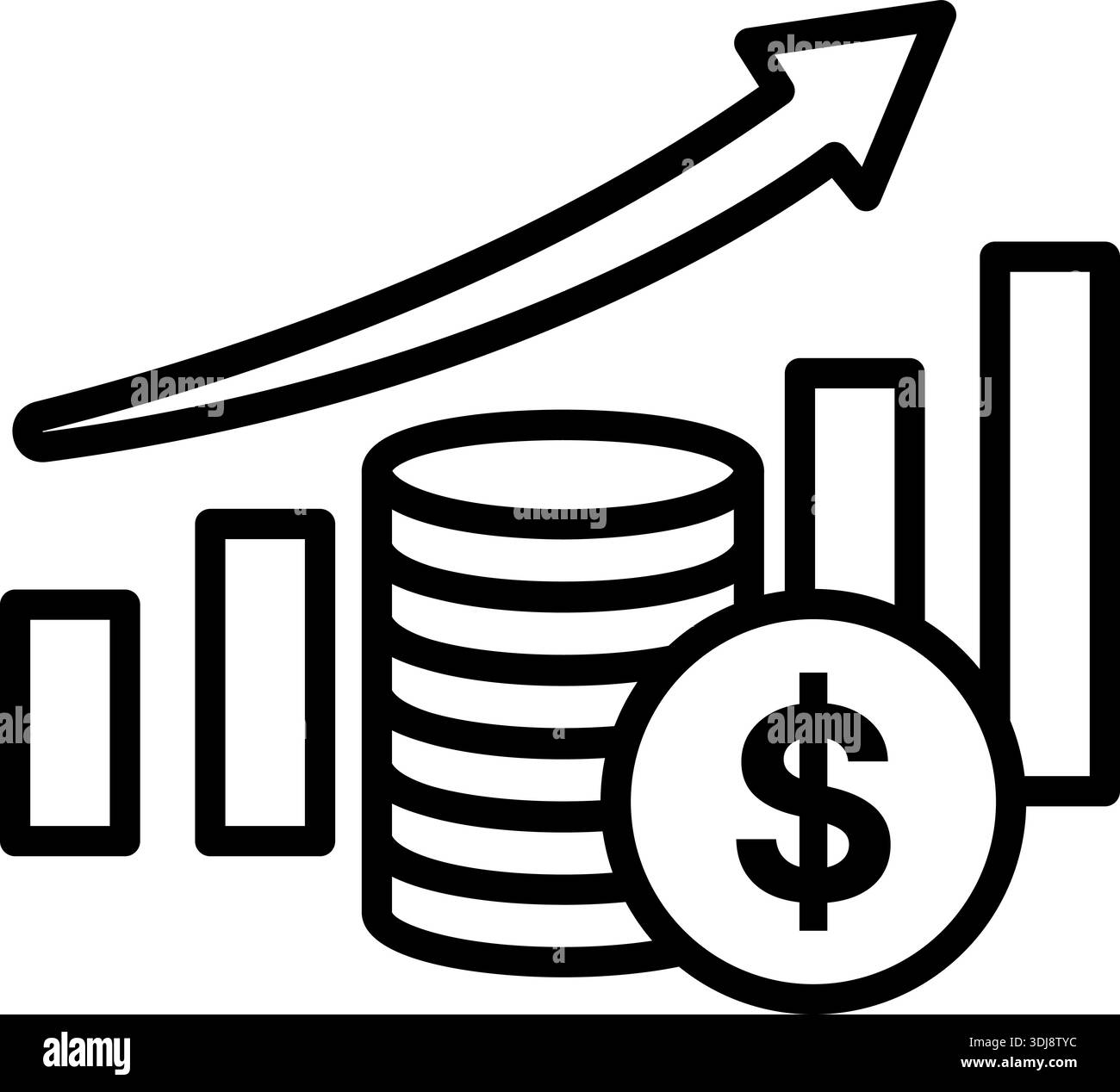 Arrow showing upward trend Black and White Stock Photos & Images - Alamy