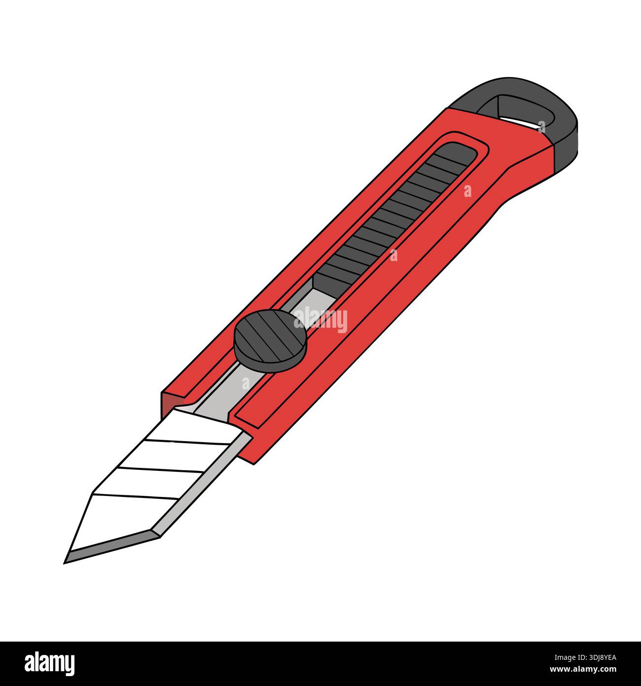 Red Utility Knife Box Cutter Tool Vector Illustration Stock Vector