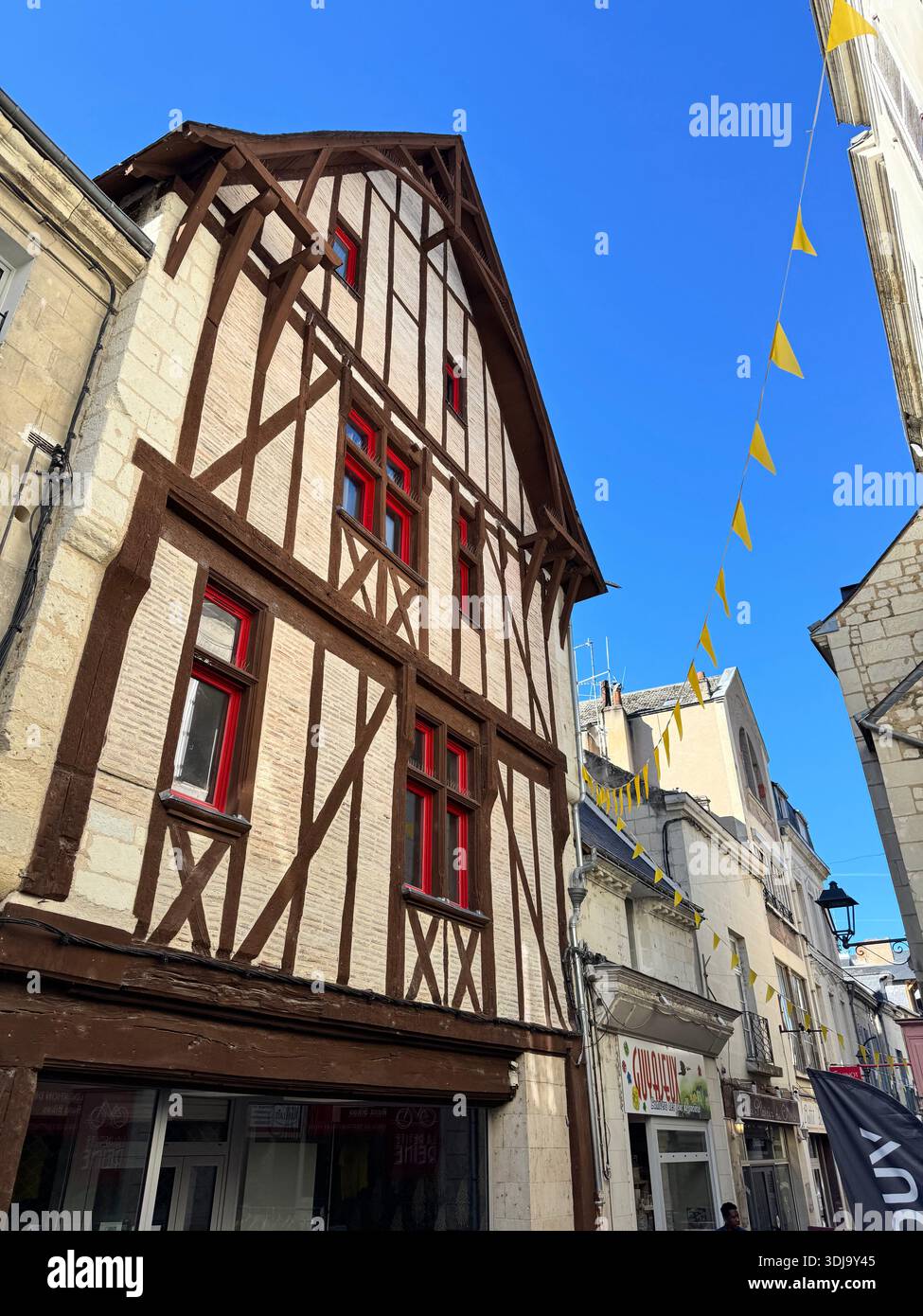 Half-timbered house in Chinon, Loire Valley, France - Smartphone Captured Stock Image