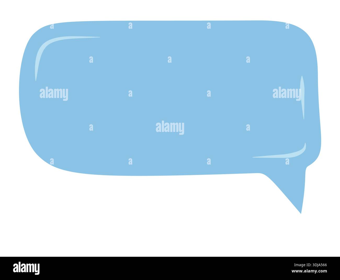 Hand Drawn Blue Sticker Talk Bubble Stock Vector