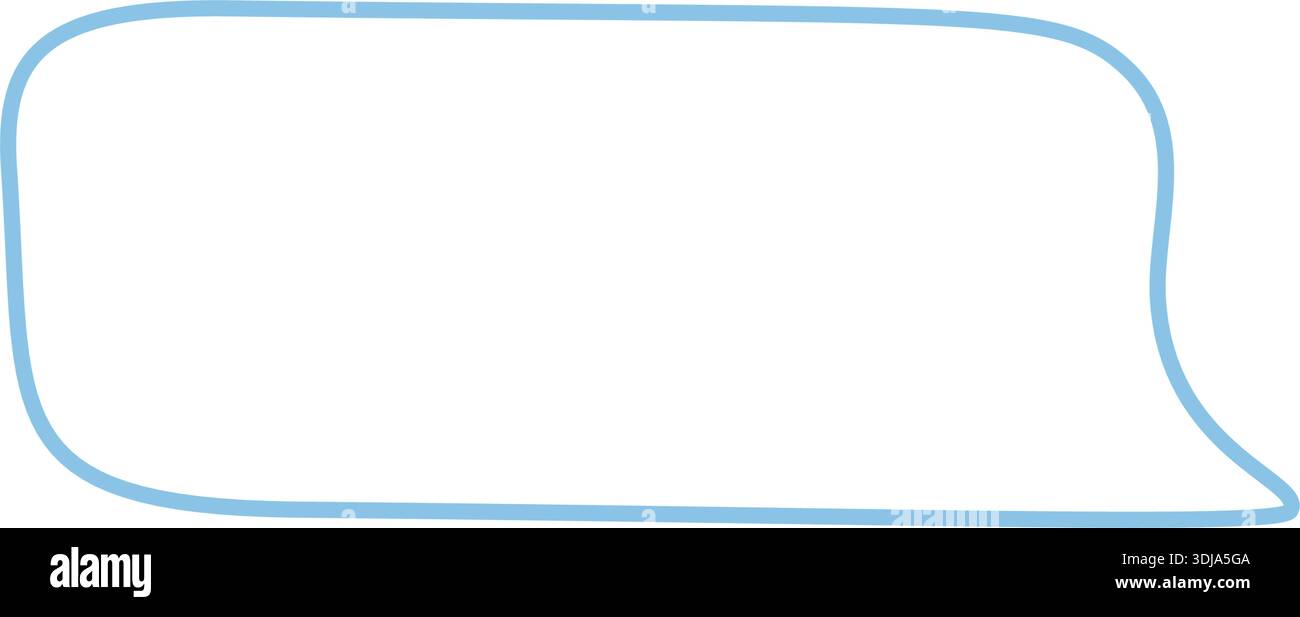 Blue Fluid Sketch Outline Speech Bubble Stock Vector