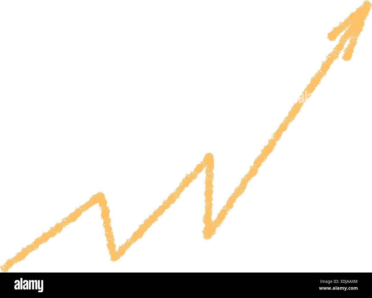 Wavy Orange Crayon Arrow Sketch Icon Stock Vector