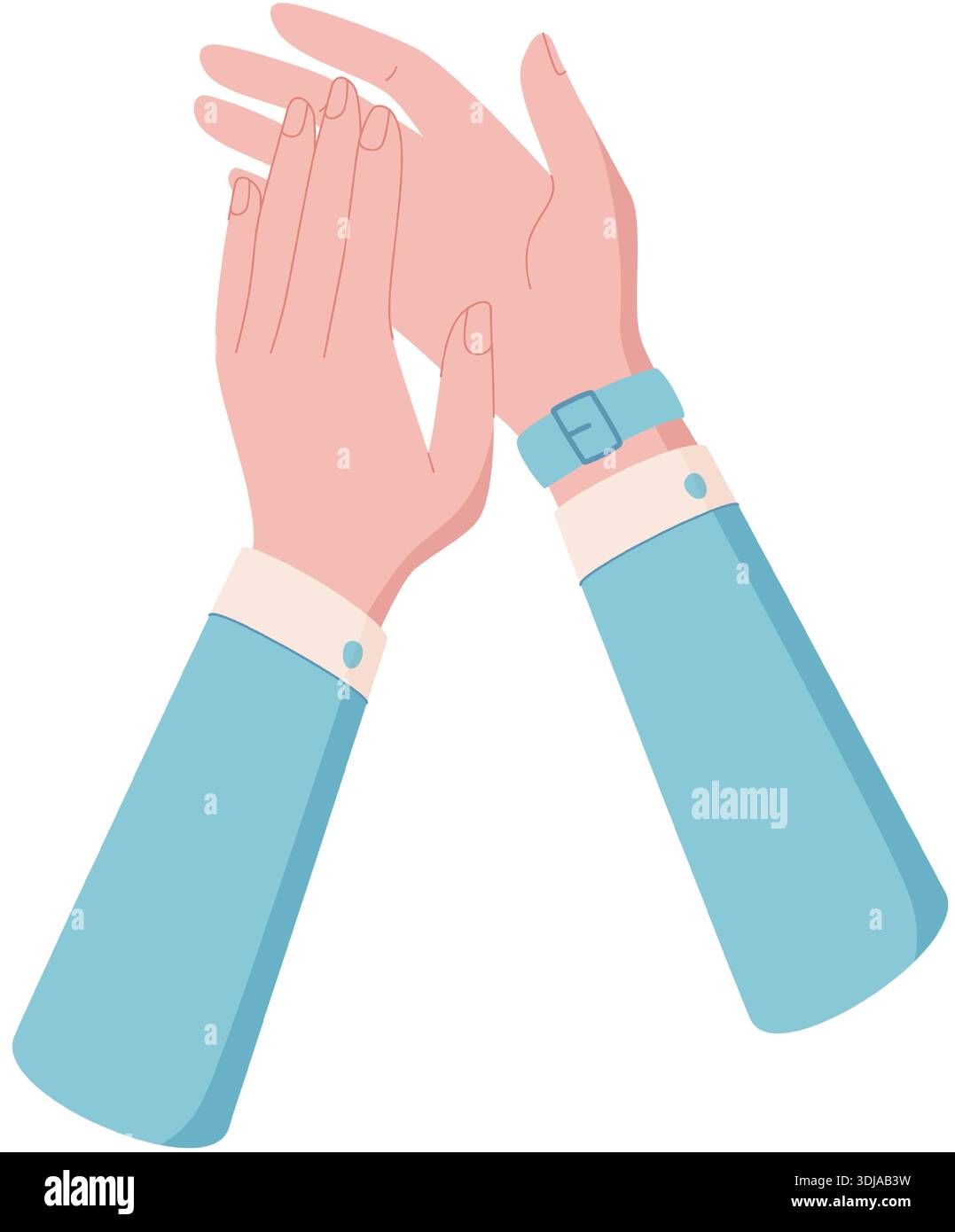 Clapping Hands Gesture In Cartoon Style Stock Vector