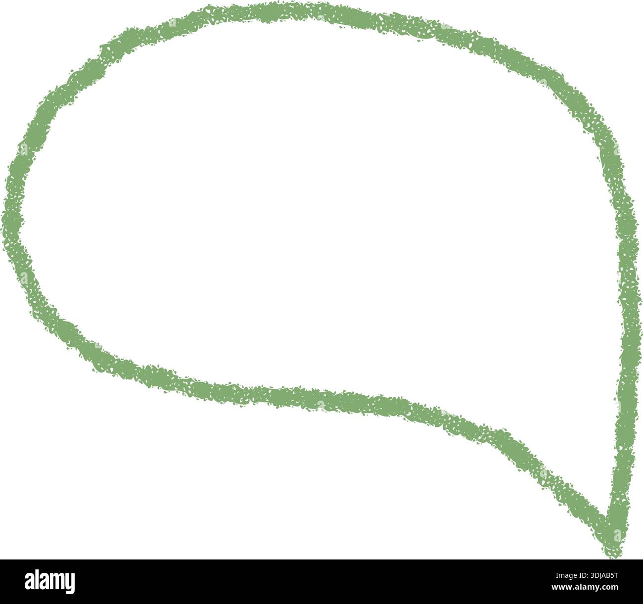 Green Hand Drawn Chalk Speech Balloon Stock Vector