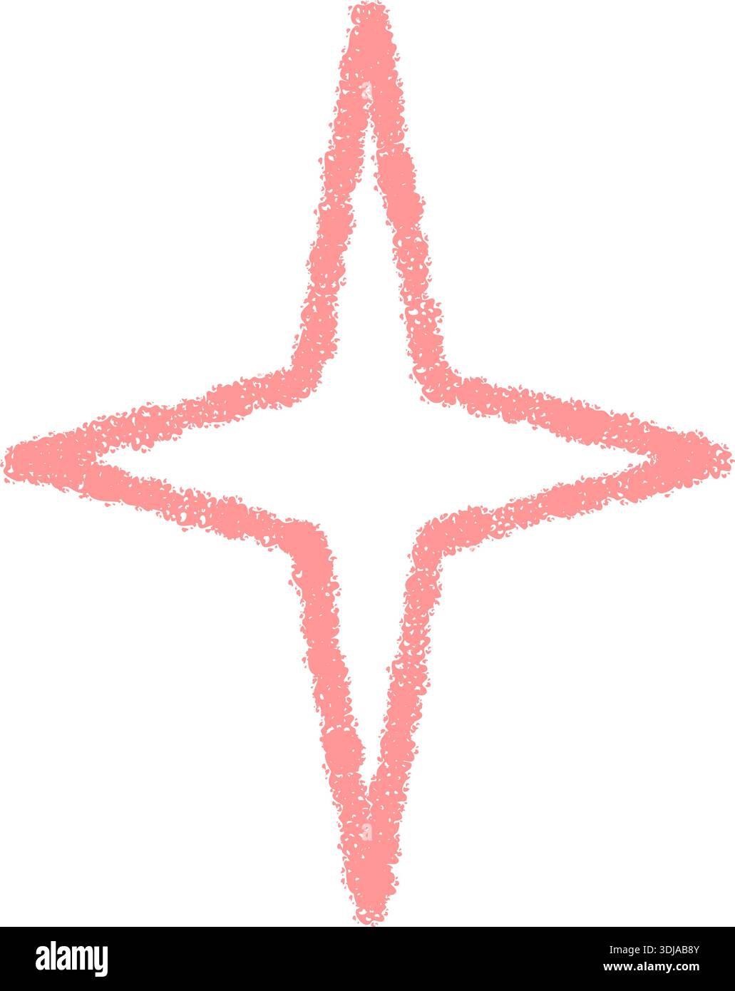 Crayon Outline Starburst Firework Symbol Stock Vector