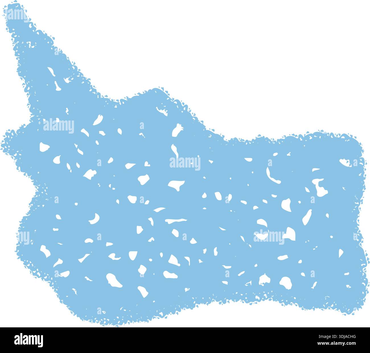 Wavy Blue Crayon Speech Bubble Rectangle Stock Vector