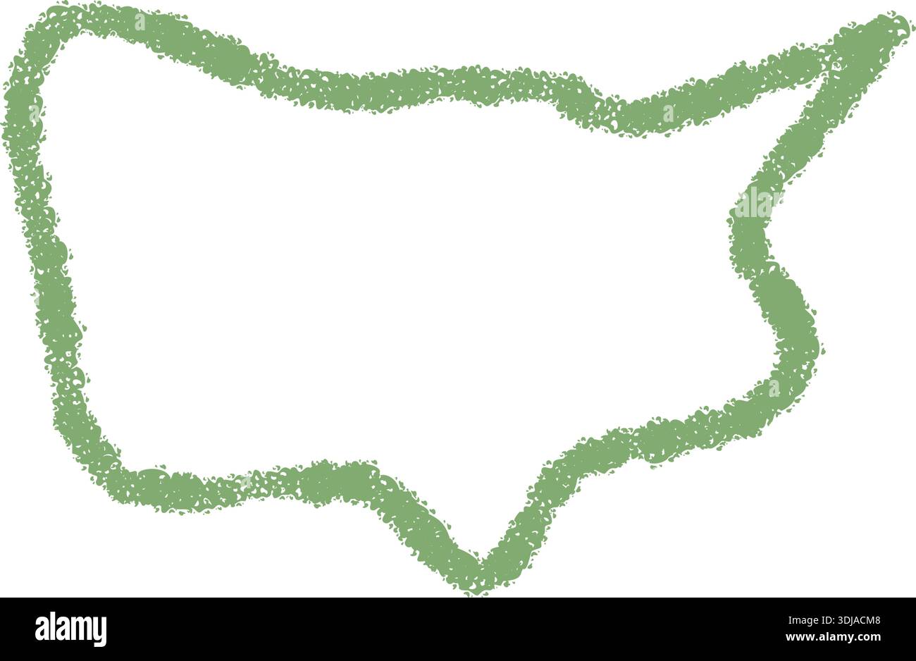 Wavy Green Chalk Speech Bubble Outline Stock Vector
