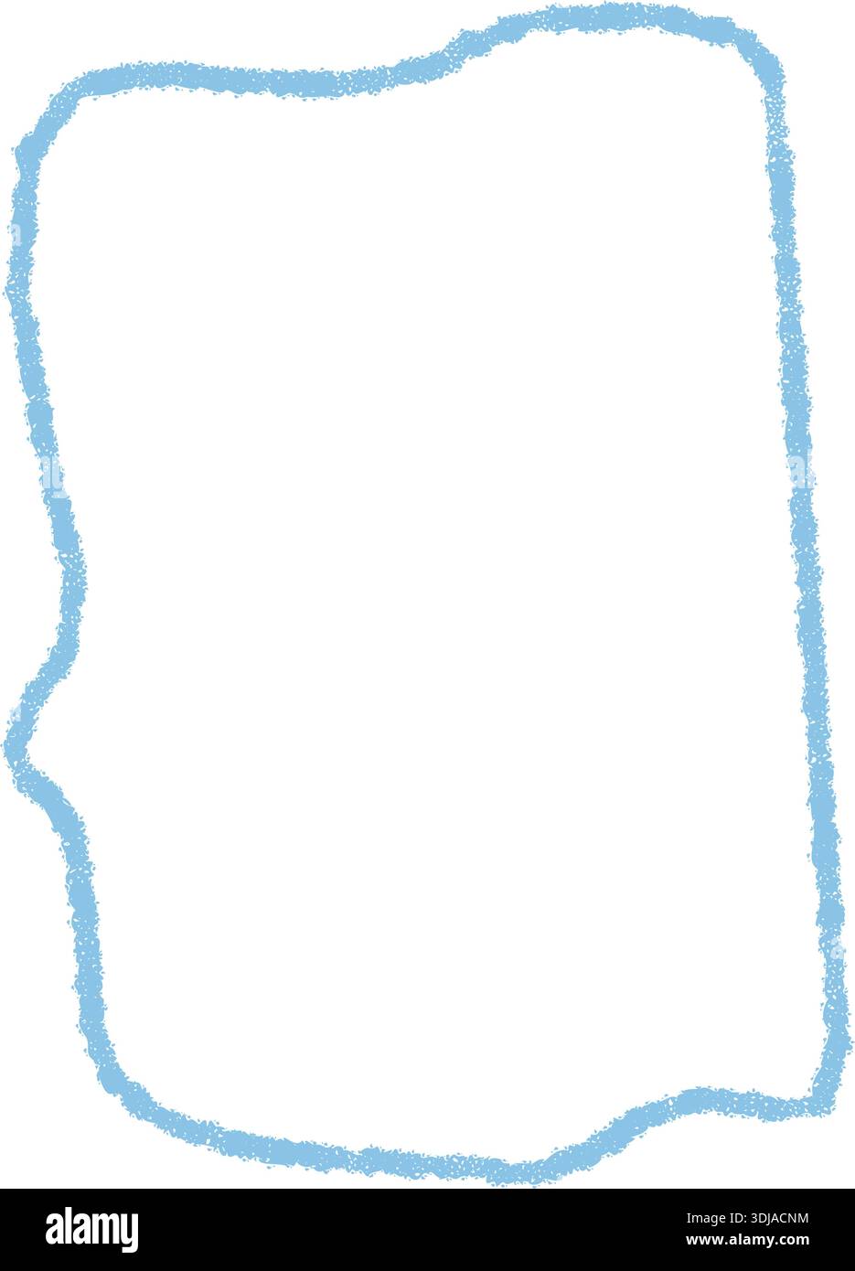 Blue Wavy Chalk Hand Drawn Frame Stock Vector
