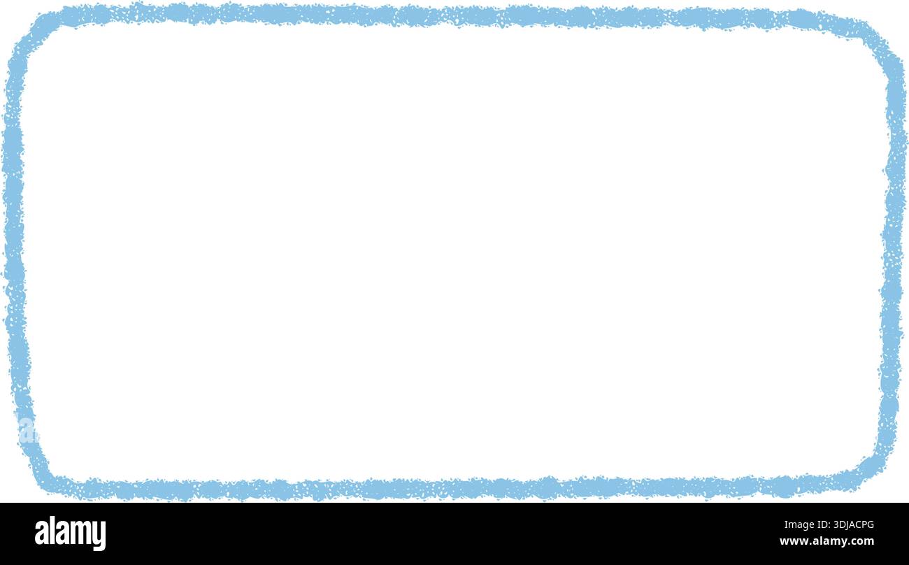 Blue Fluid Chalk Rectangle Box Outline Stock Vector