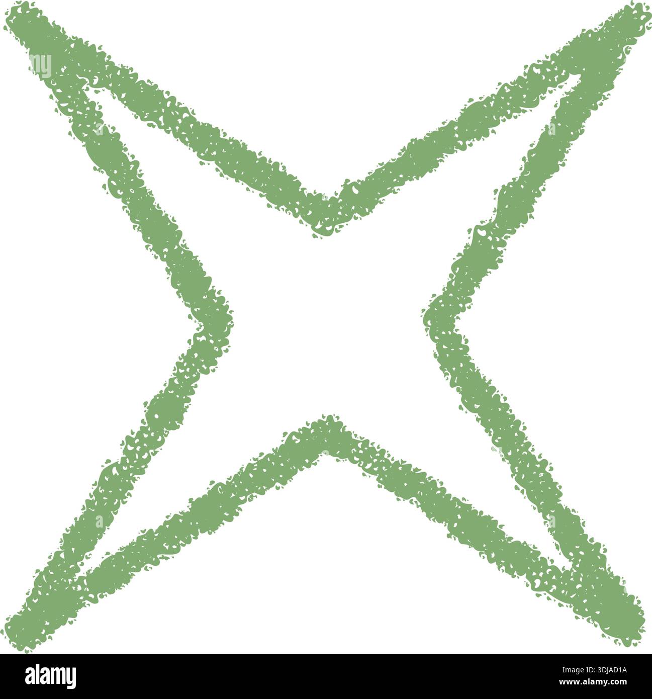 Crayon Outline Festive Starburst Icon Stock Vector