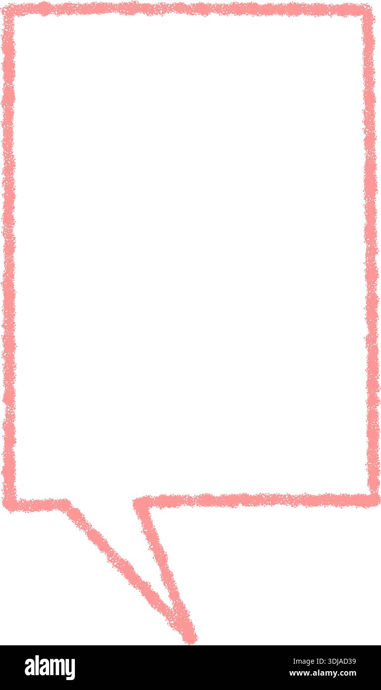 Chalk Outline Speech Box Rectangle Balloon Stock Vector