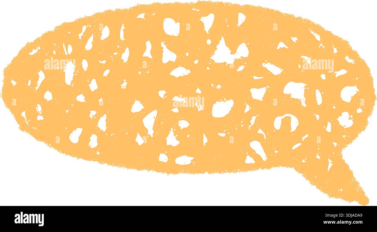 Orange Crayon Speech Bubble Sketch Stock Vector