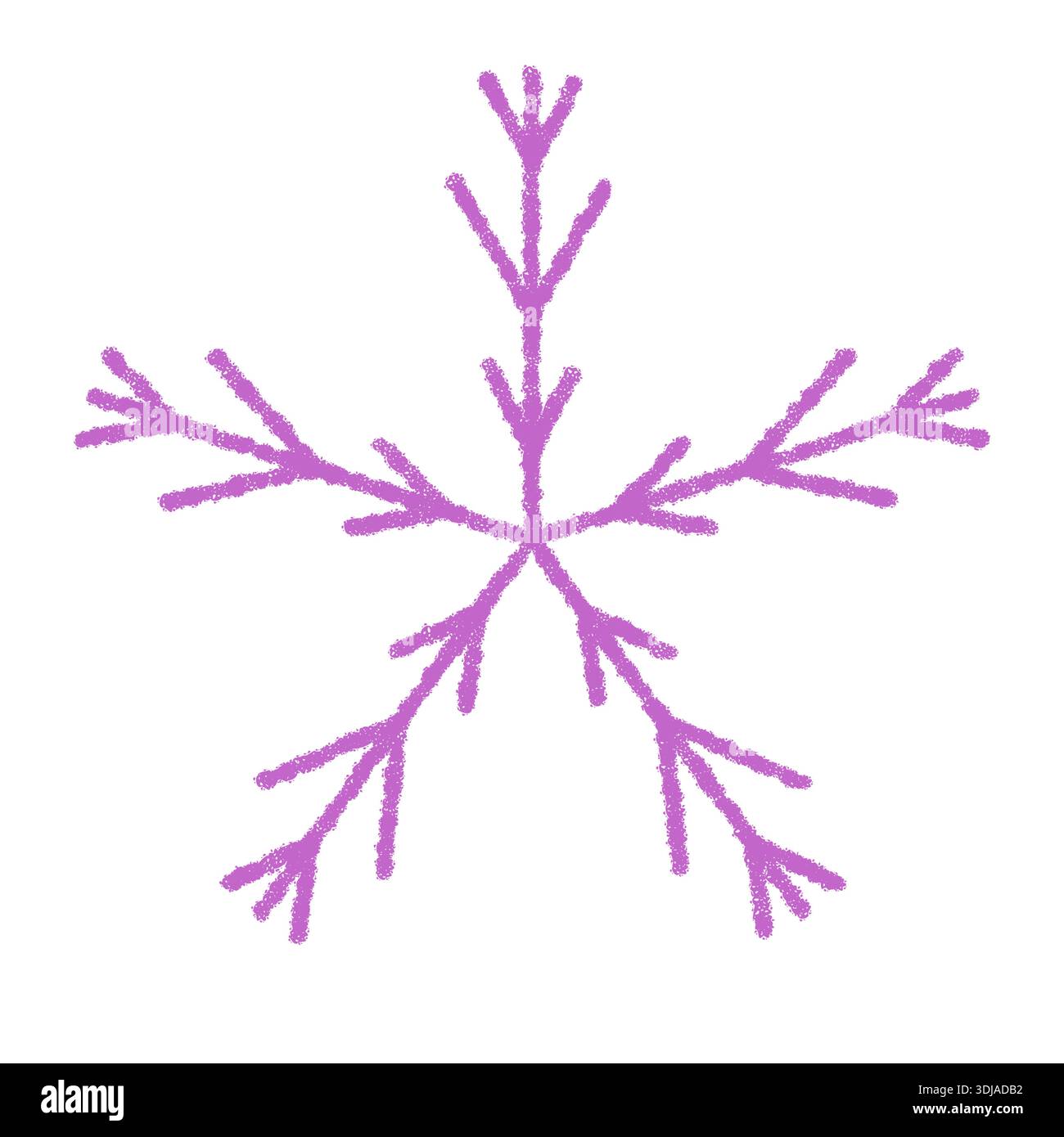 Purple Crayon Snow Flake Symbol Stock Vector