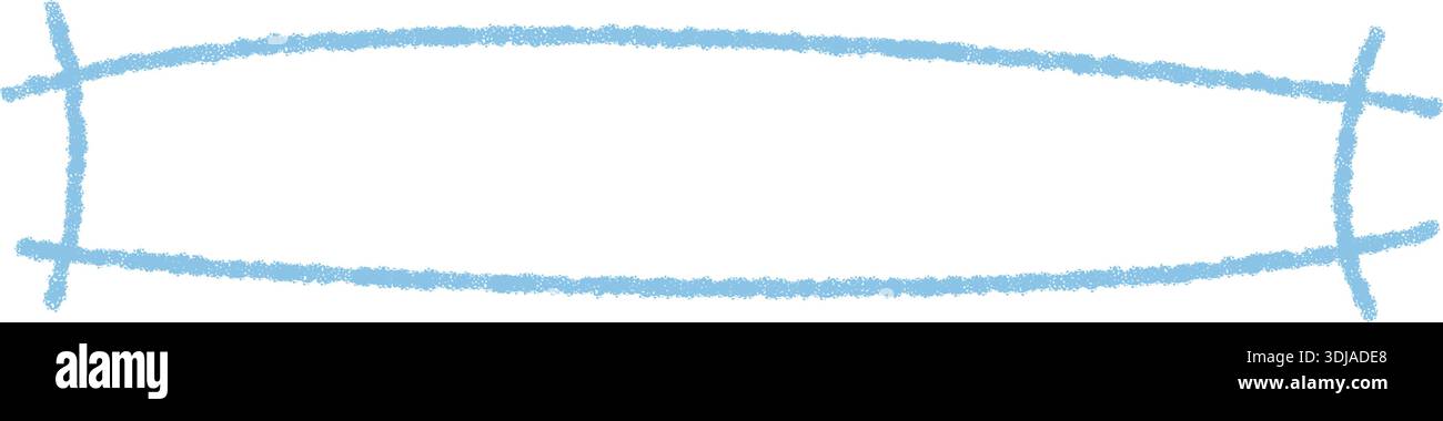 Blue Crayon Rectangle Text Frame Banner Stock Vector