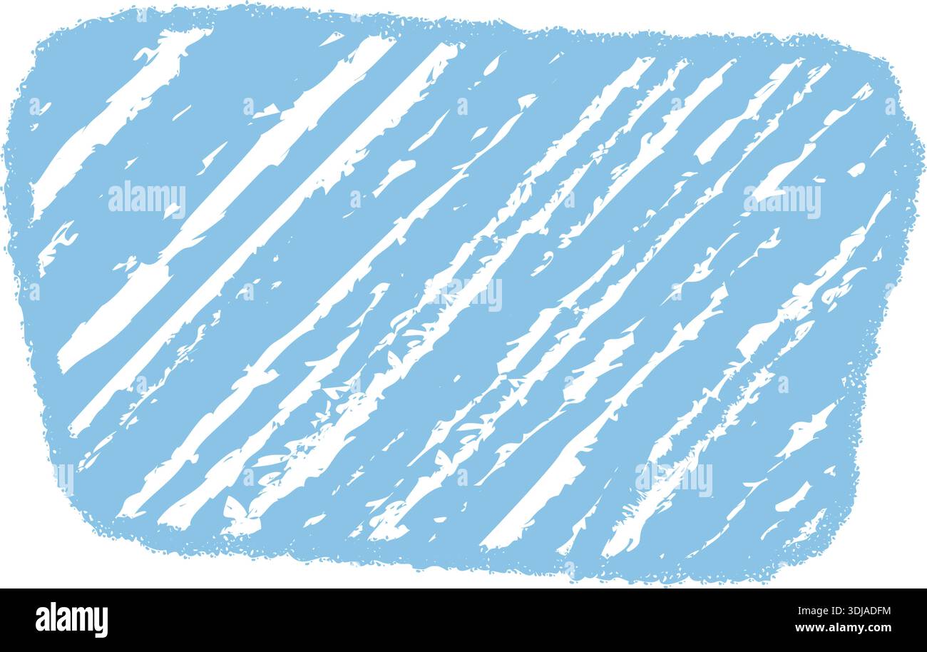 Organic Wavy Blue Crayon Text Frame Stock Vector