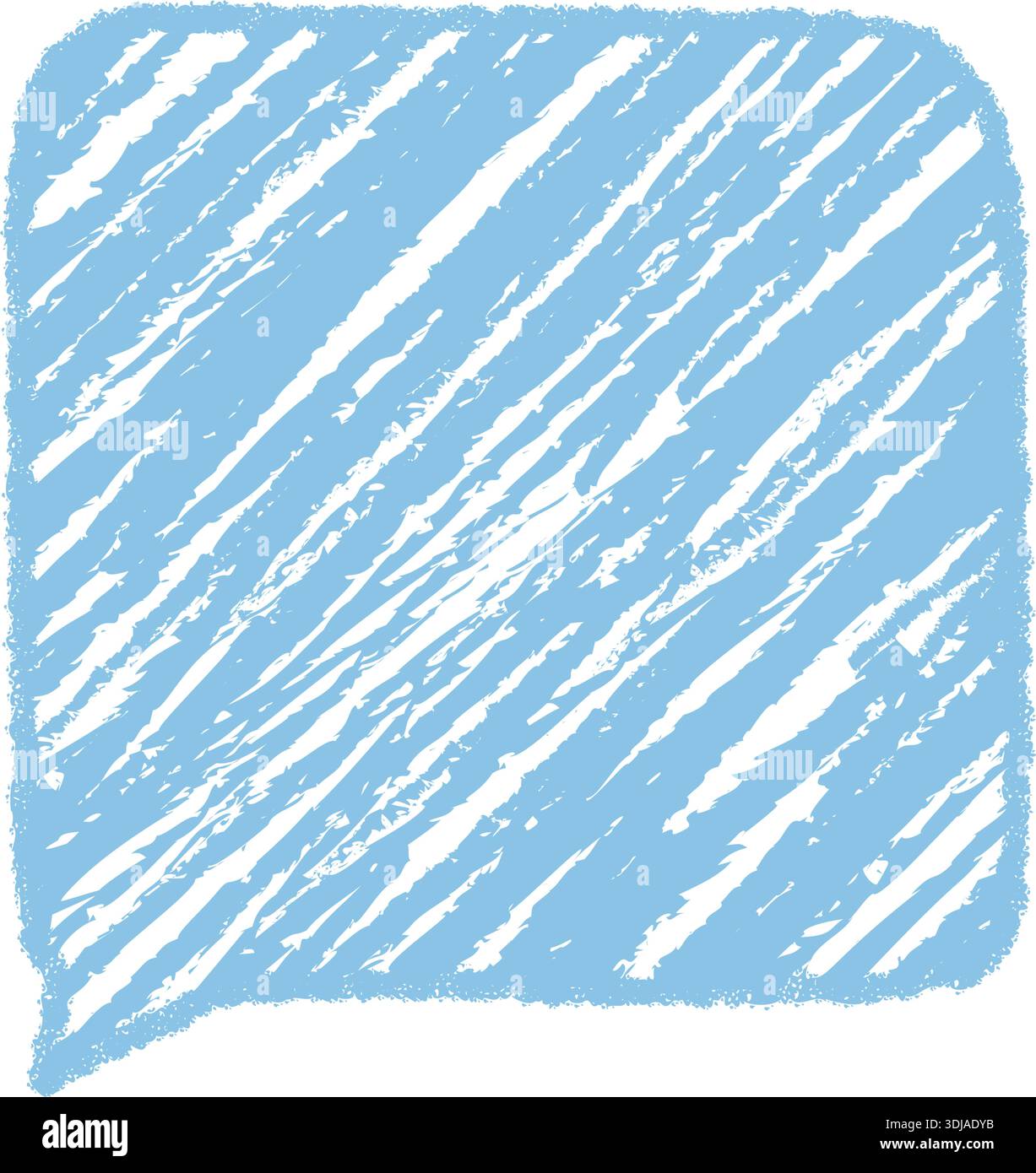 Blue Crayon Scribble Talk Bubble Sketch Stock Vector