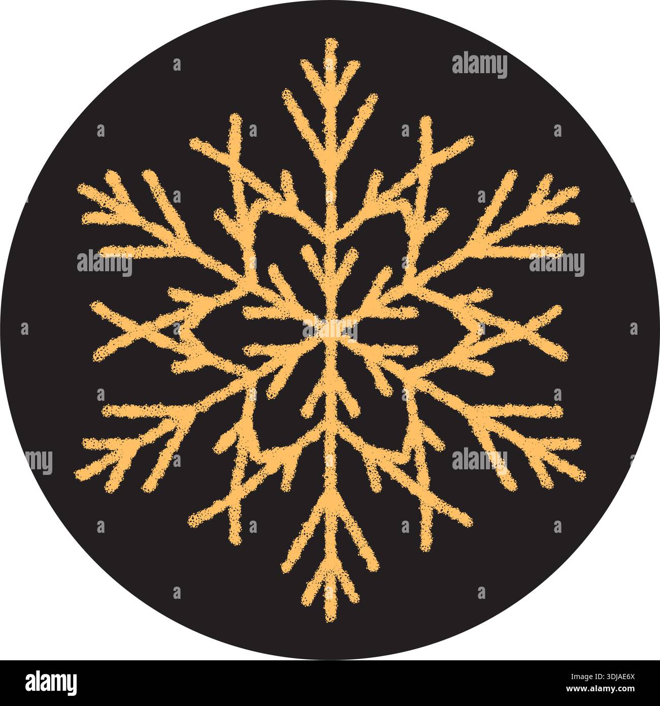 Crayon Snowflake Ornament Lid Label Stock Vector