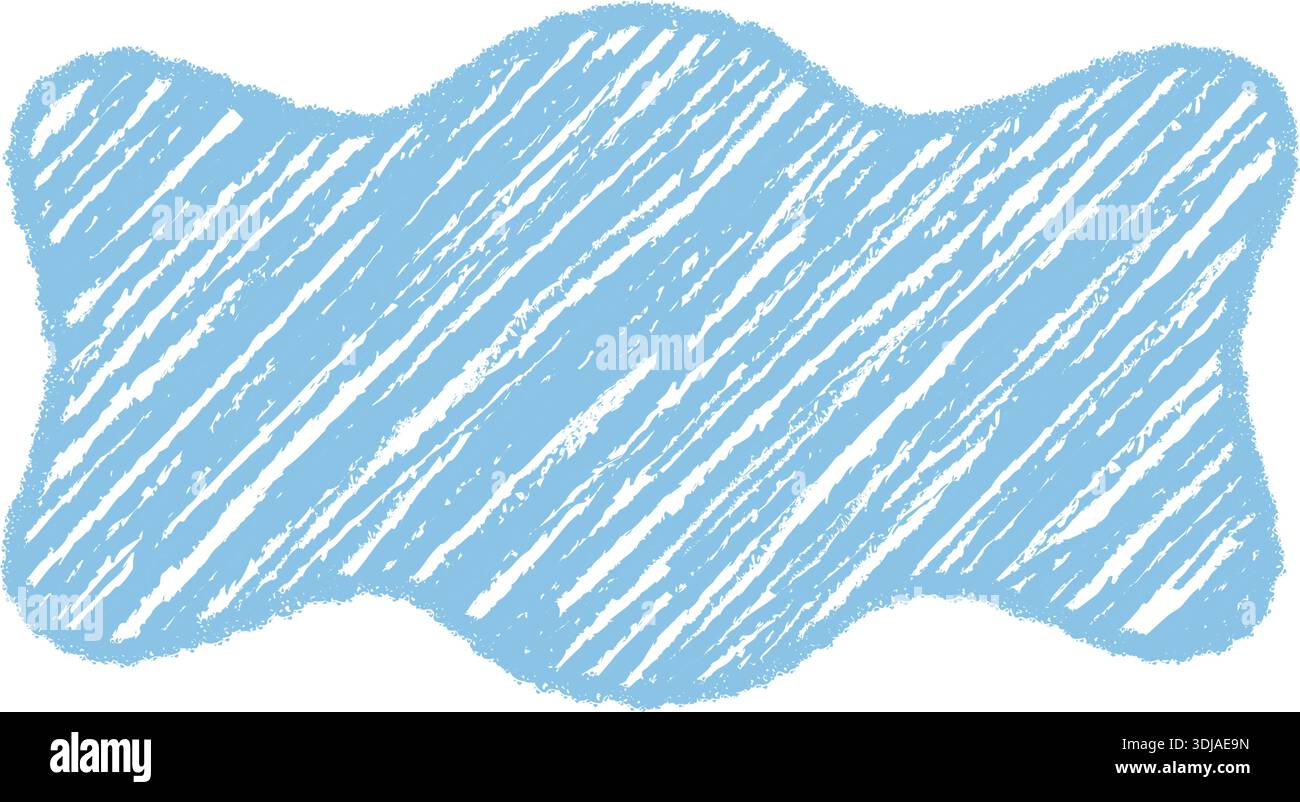 Groovy Blue Wavy Chalk Bubble Frame Stock Vector