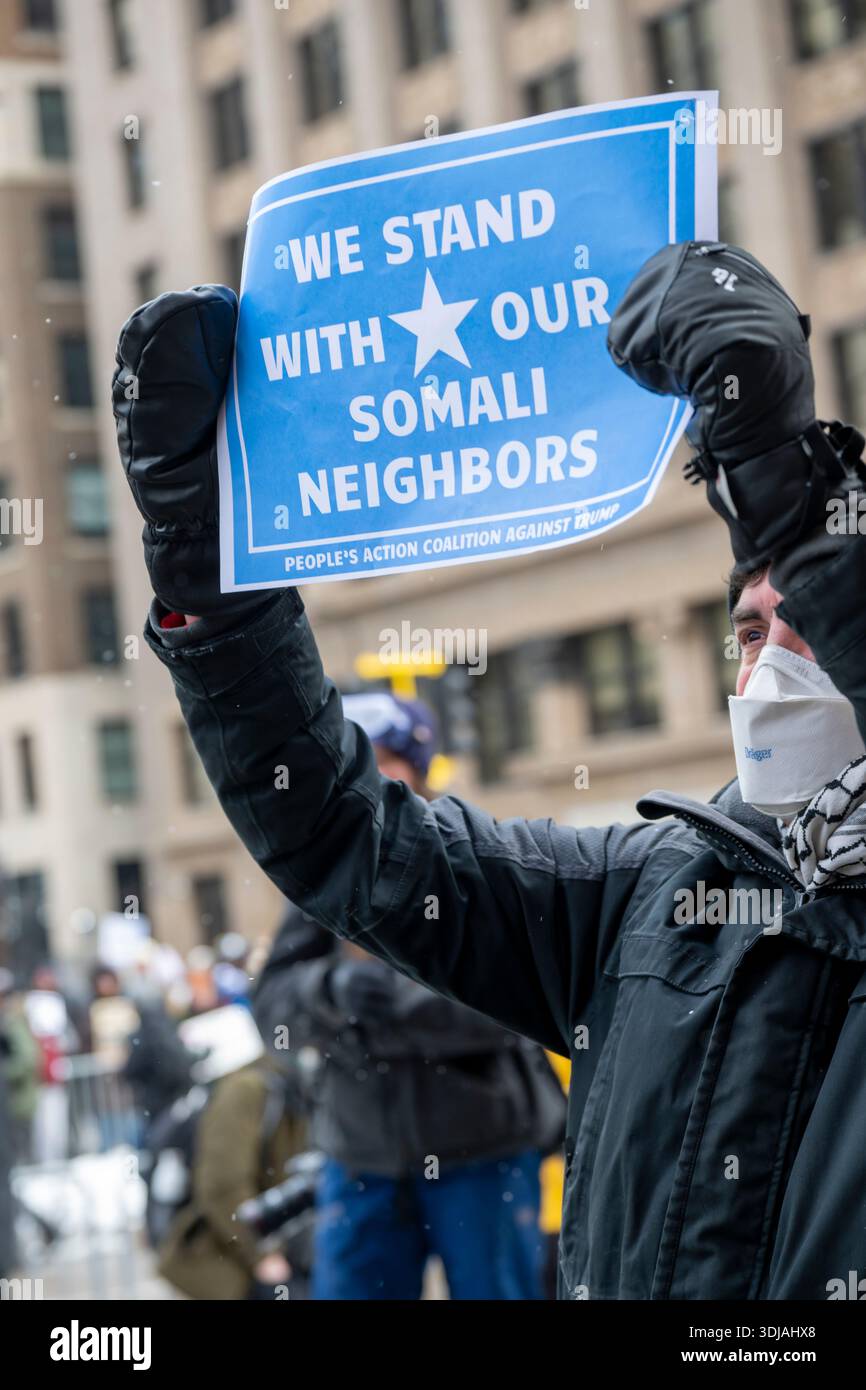 Minneapolis, Minnesota. January 17, 2026. Protesters fill the streets ...