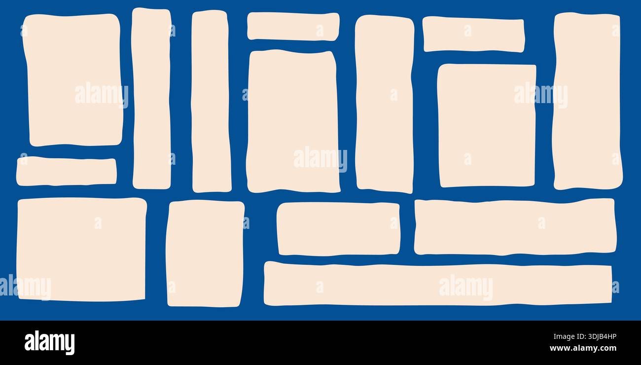 Abstract Wavy Rectangle Frames Set for Layout Design Stock Vector