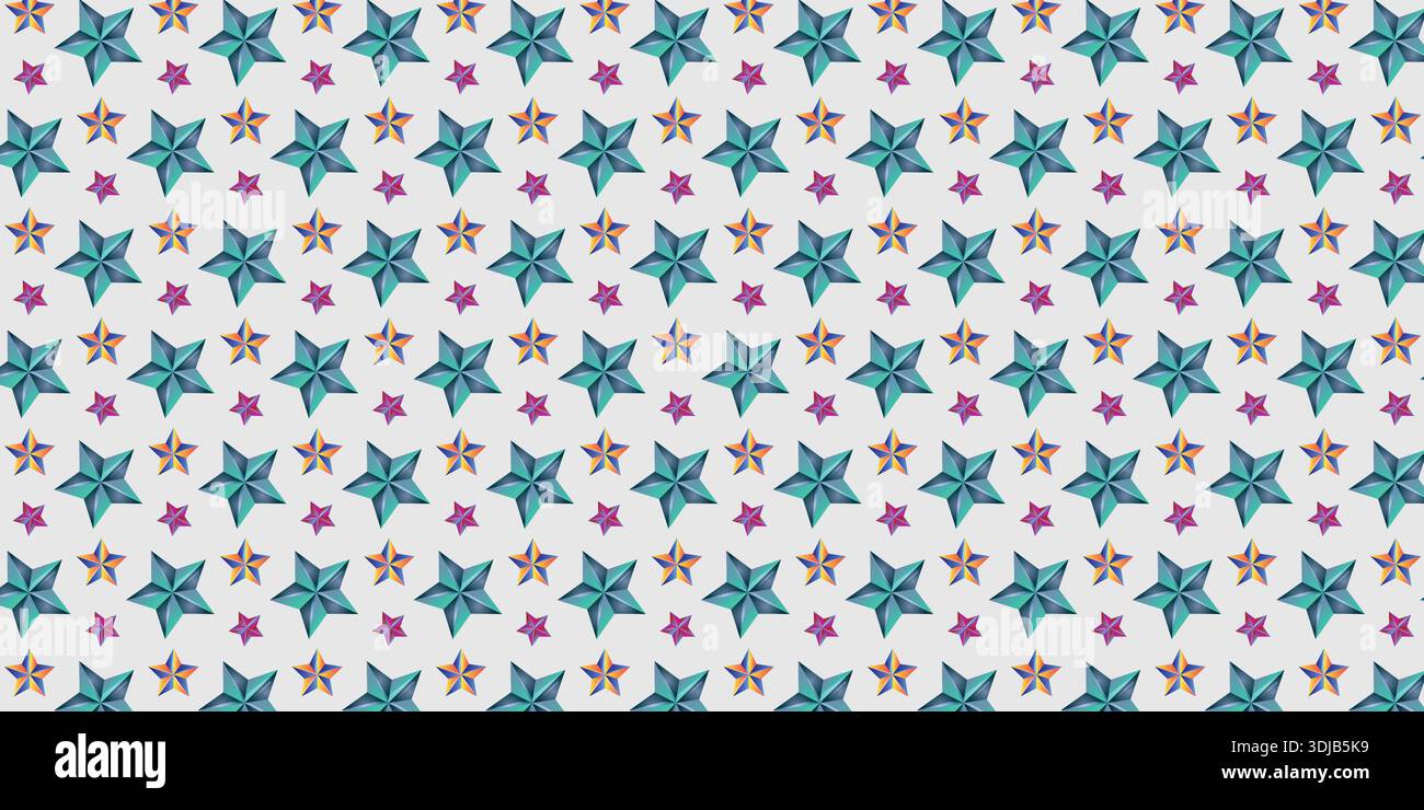 Repeated star symbols arranged in a seamless pattern. Stock Vector