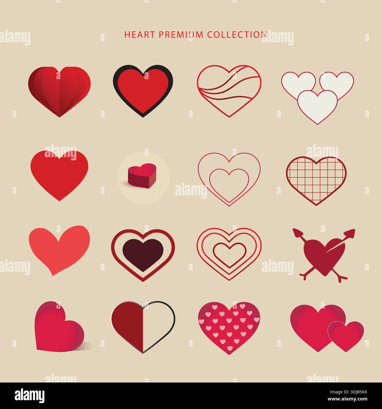 Set cute love symbols hi-res stock photography and images - Alamy
