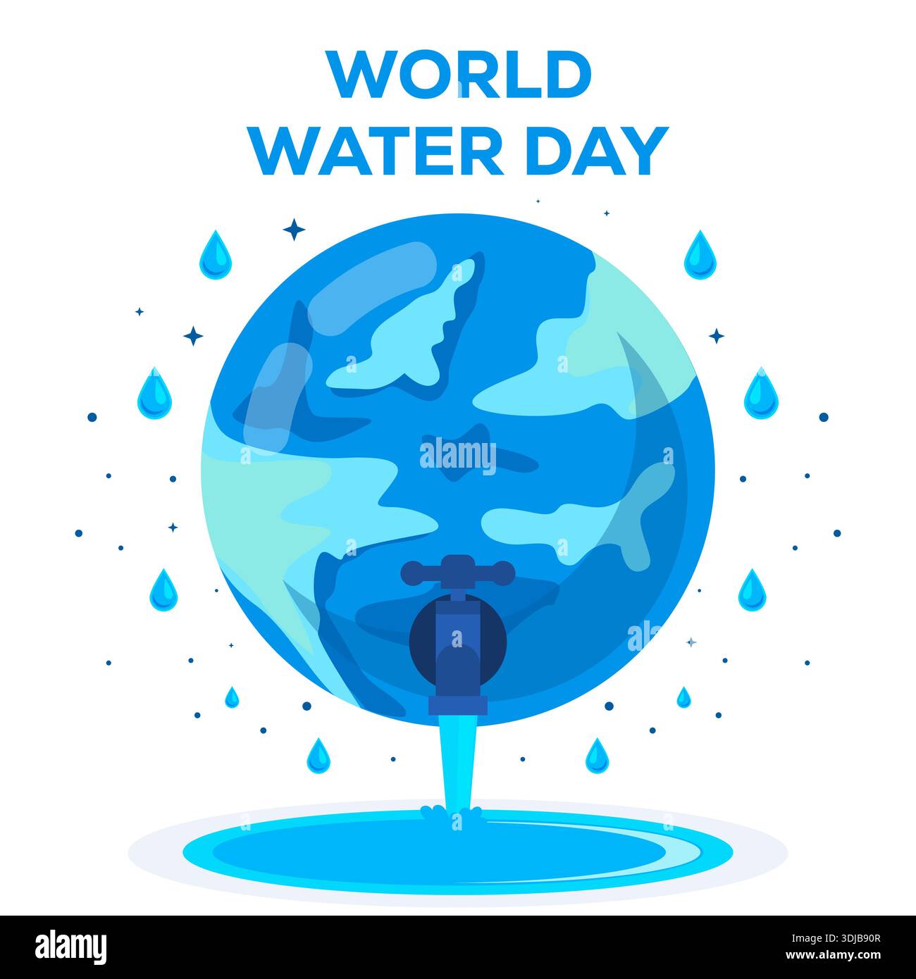 illustration for world water day in flat design style Stock Vector