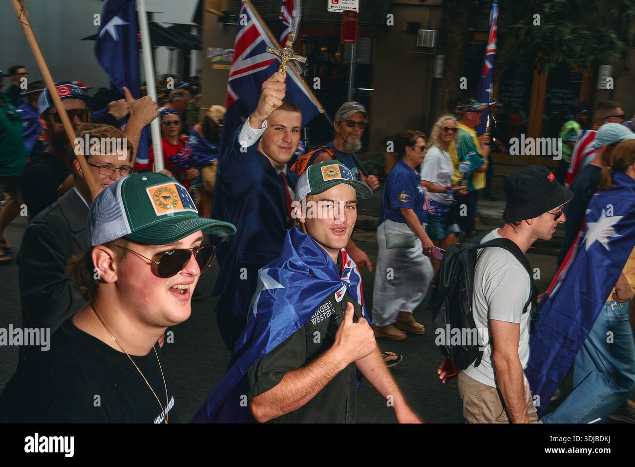Supporters attend an anti-immigration rally in Sydney, during Australia ...