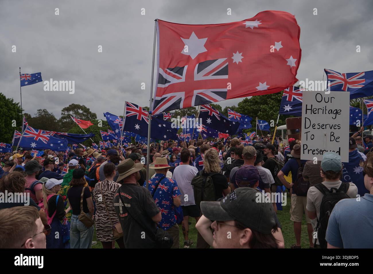 Supporters attend an anti-immigration rally in Sydney, during Australia ...