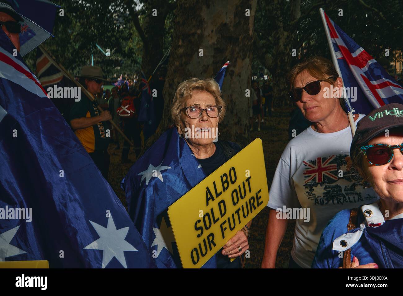 Supporters attend an anti-immigration rally in Sydney, during Australia ...