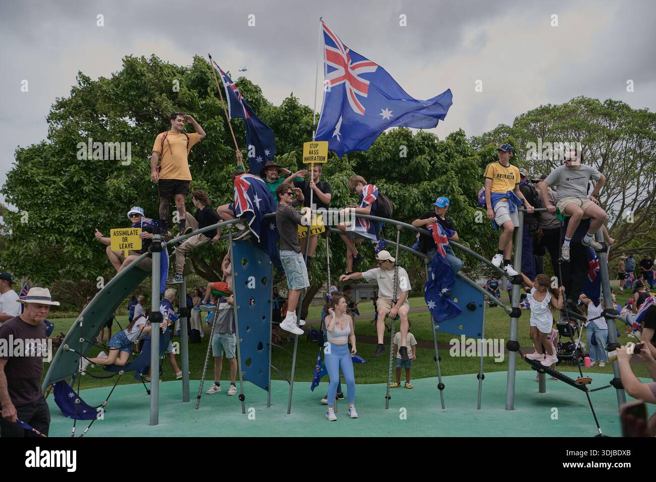 Supporters attend an anti-immigration rally in Sydney, during Australia ...