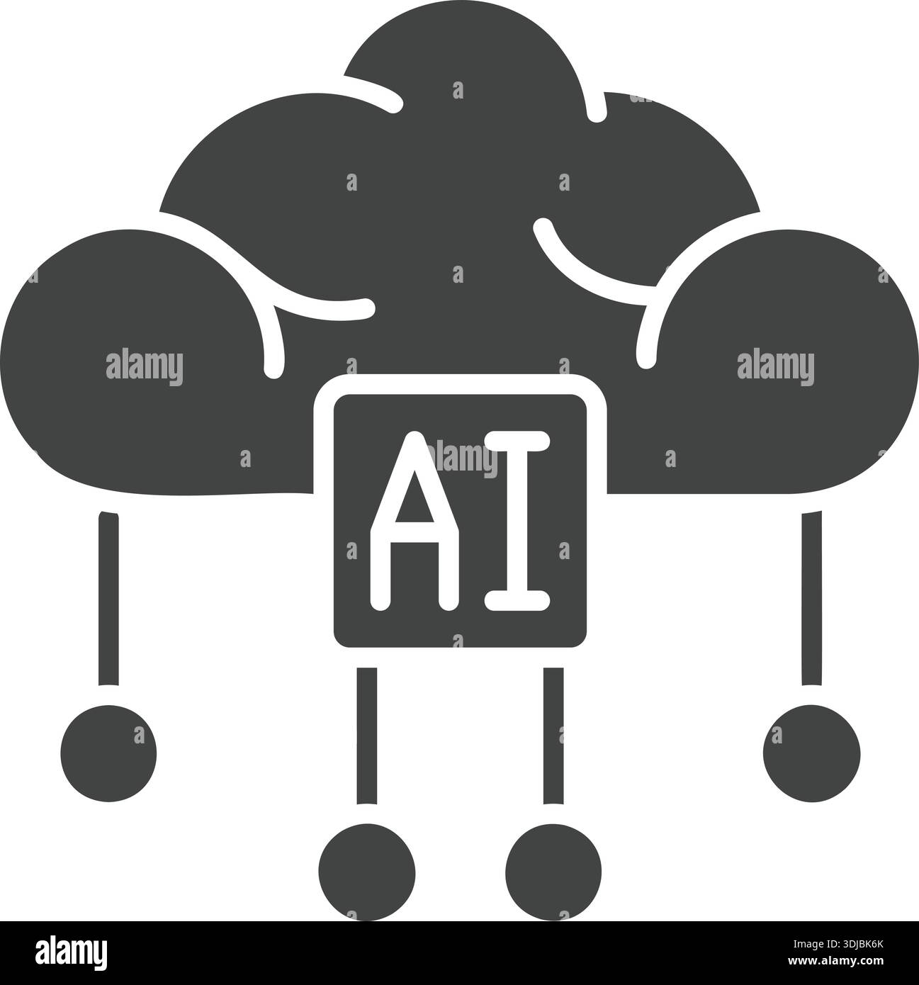 AI cloud icon. Suitable for mobile apps, web apps and print media. Stock Vector