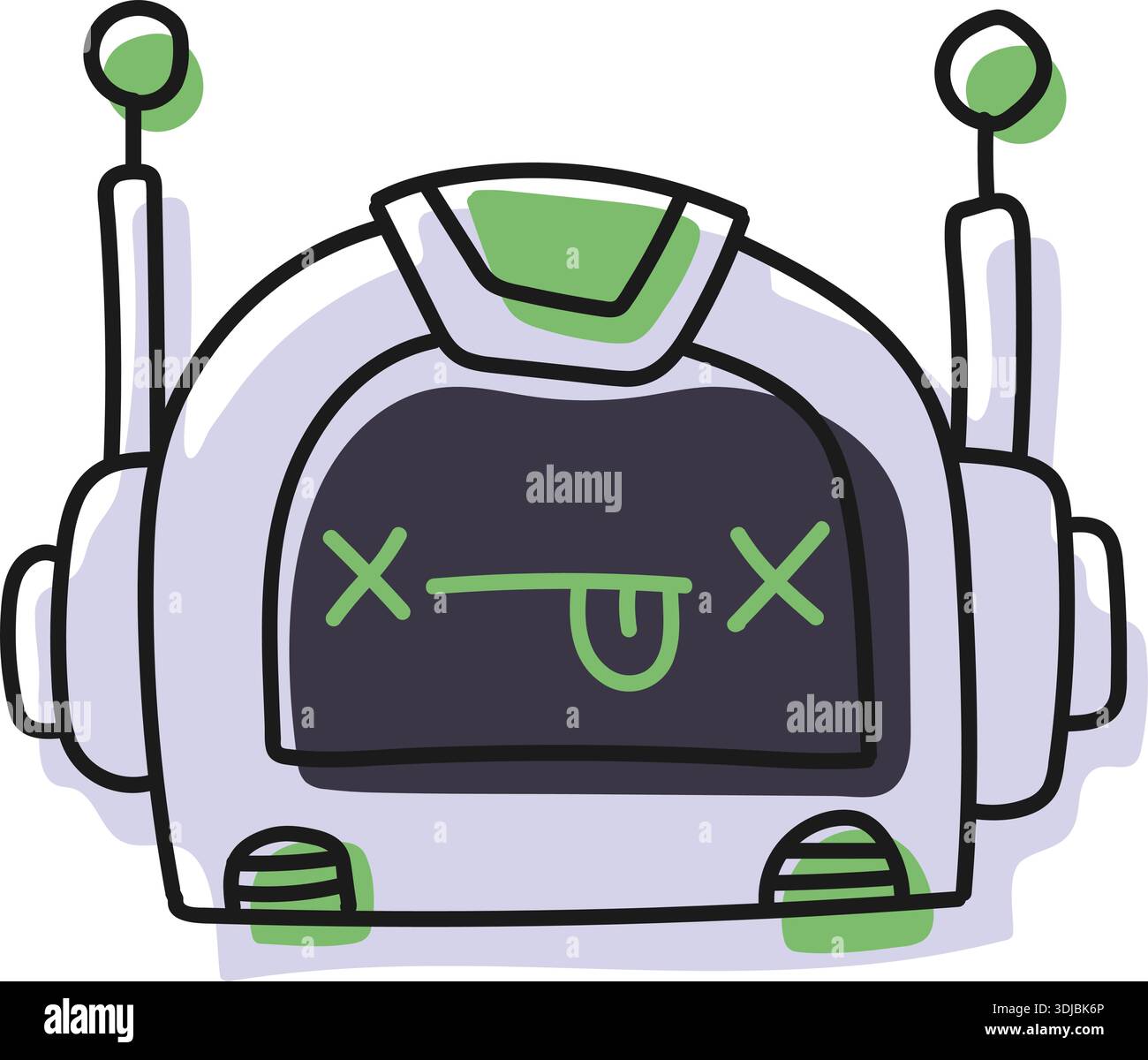 Sticker emoji chat-bot style face. Broken emotion. Ai robotic avatar ...