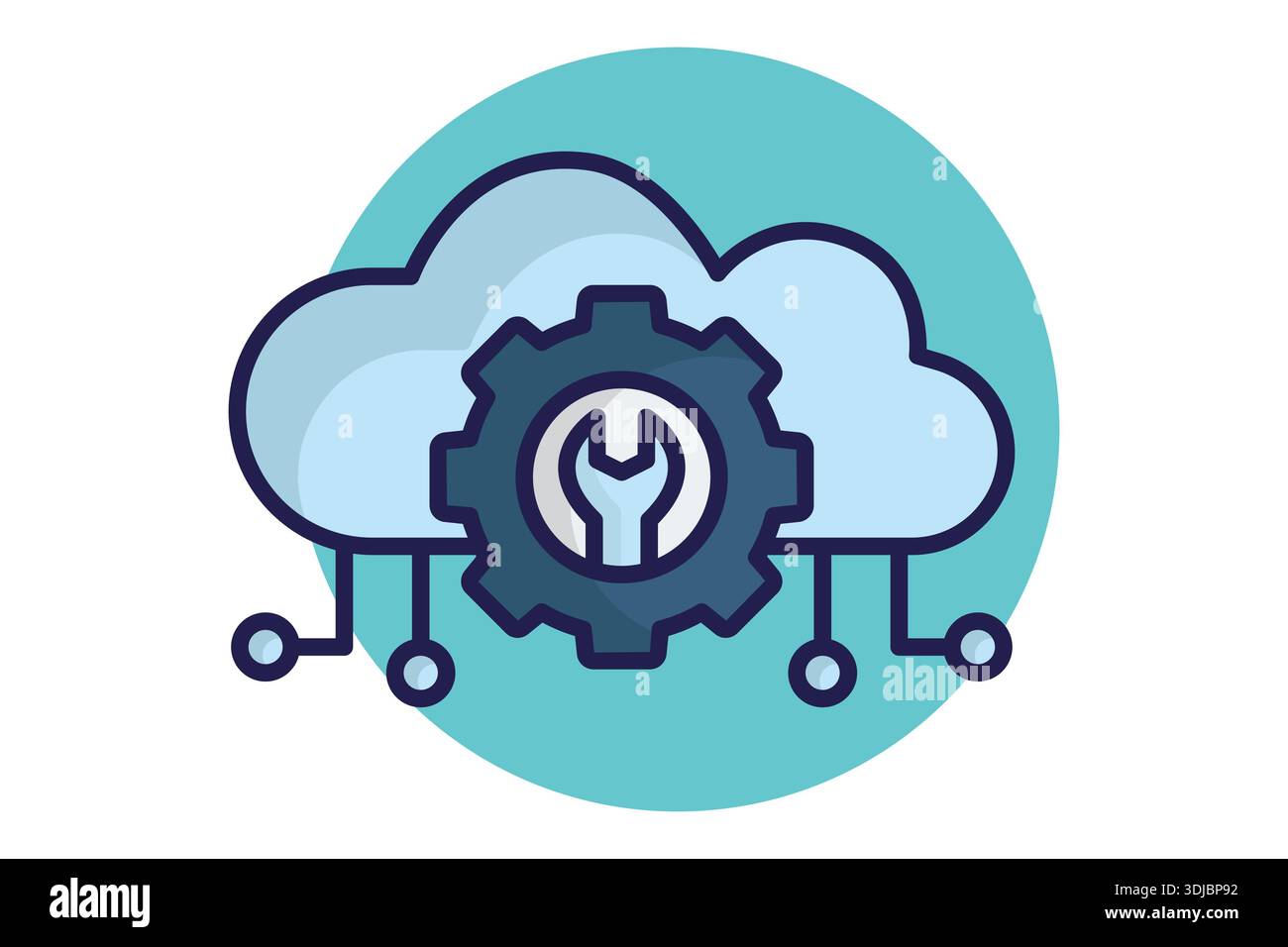 Cloud services icon. colored icon style. icon related to technology. IT support elements vector illustration Stock Vector