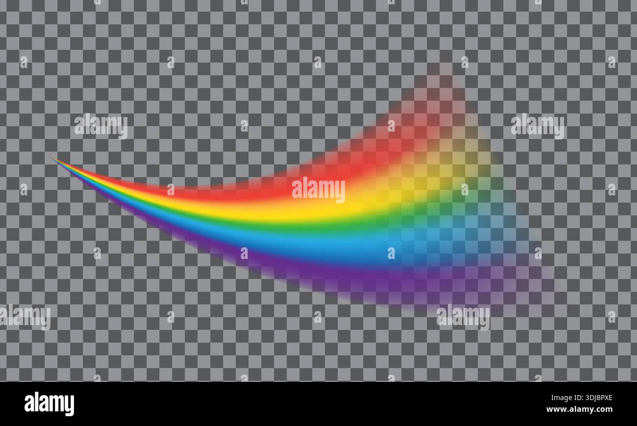 Realistic rainbow shape isolated on transparent background Stock Vector