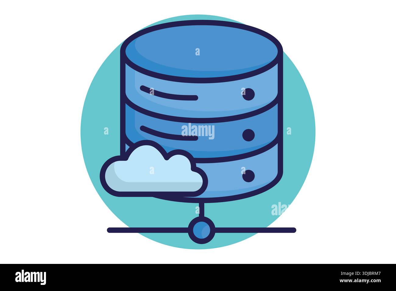 Cloud database icon. colored icon style. icon related to technology. IT support elements vector illustration Stock Vector